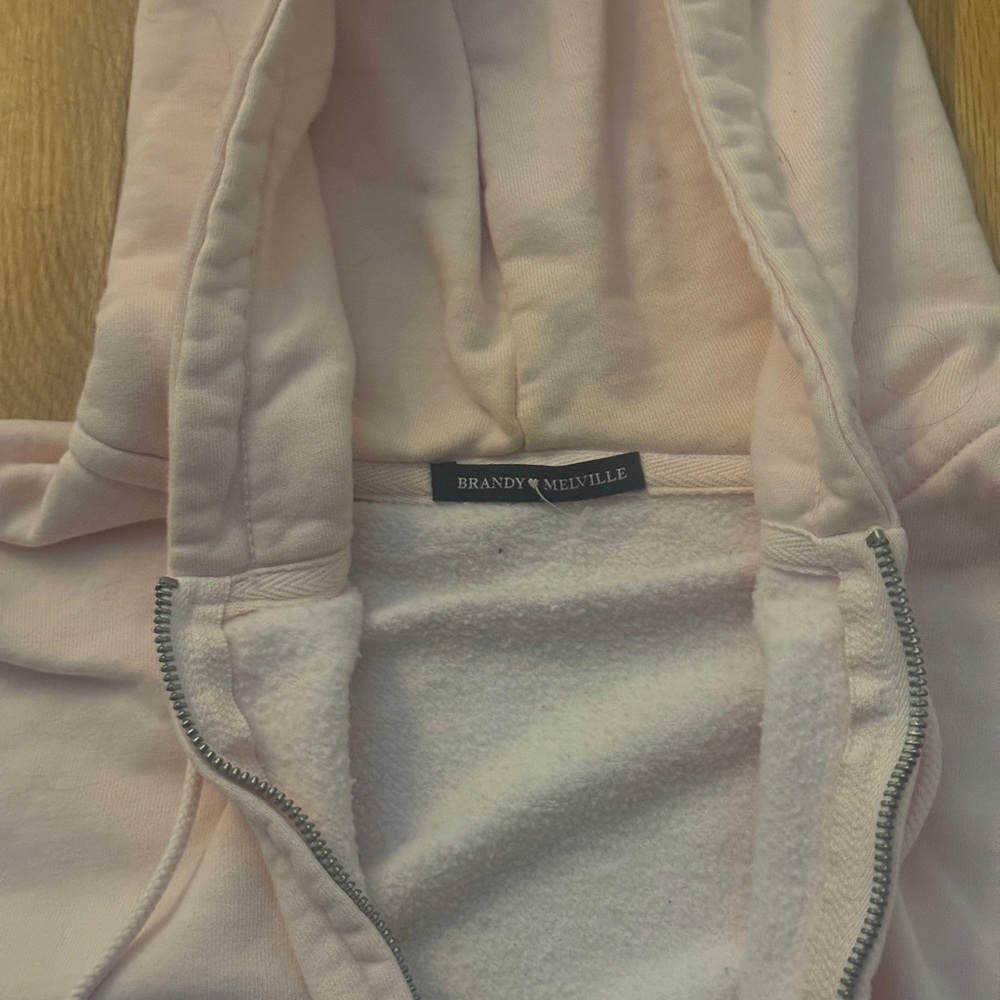 Brandy Melville Pinked Crop Zip Up